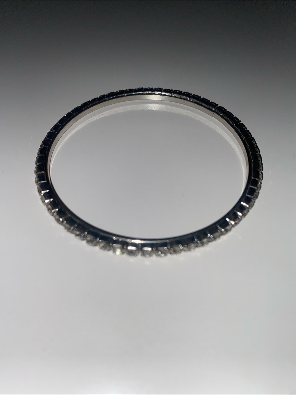Silver Crystal Eternity Bangle Bracelet - Women's Jewelry - Picture 1 of 3